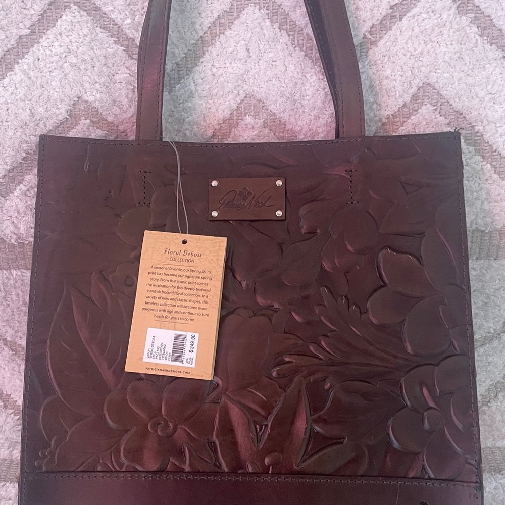NEW Patricia Nash Leather Floral Deboss Toscano